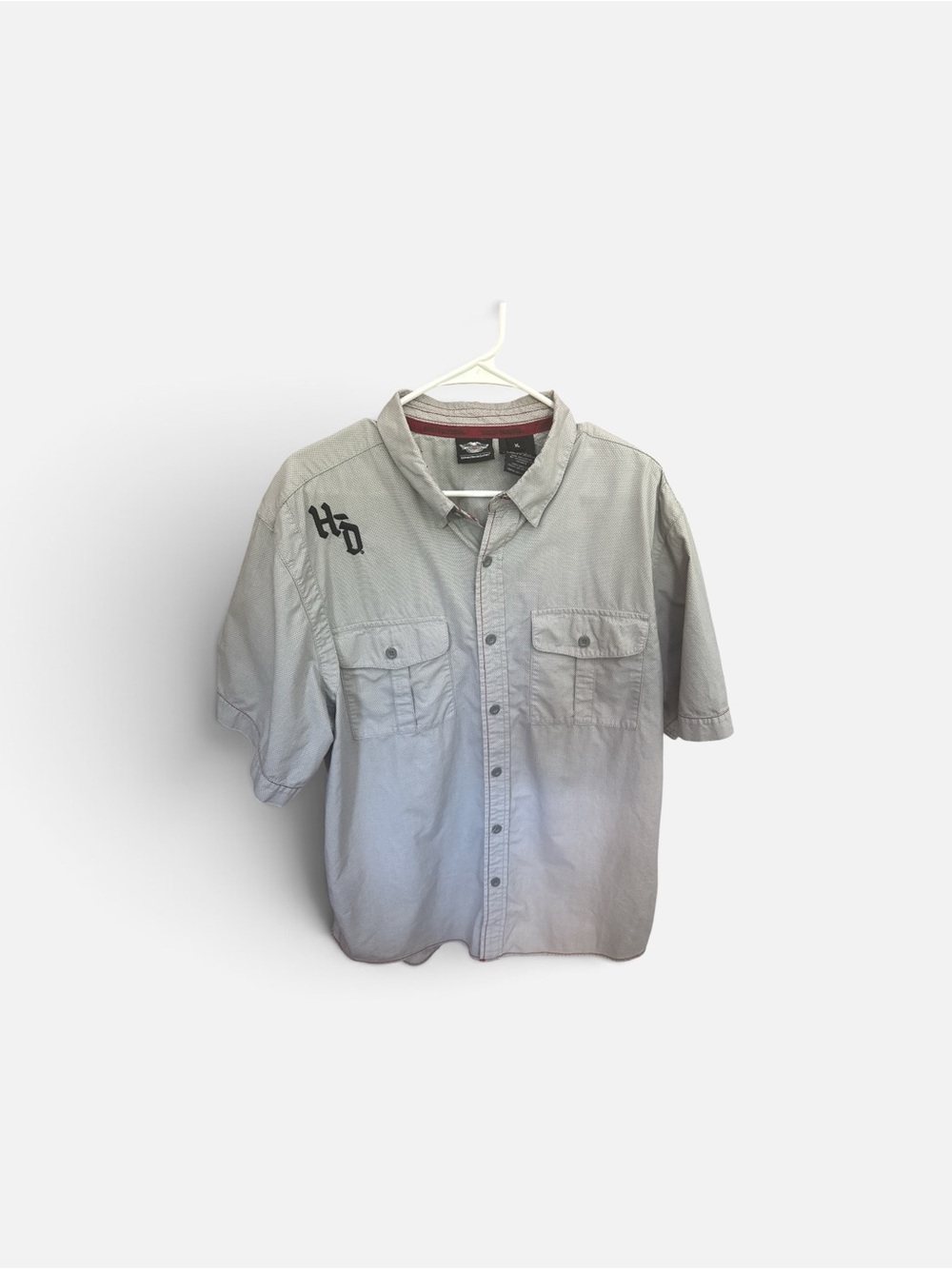Harley-Davidson Gray Short-Sleeve Button-Down Work Shirt